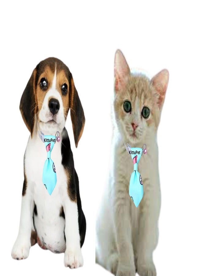 KittuPet ربطة عنق للكلاب من KittuPet، طوق فريد للكلاب، طوق فريد للقطط، مشبك قابل للفك (أزرق سماوي، تصميم مطبوع) - Image 4